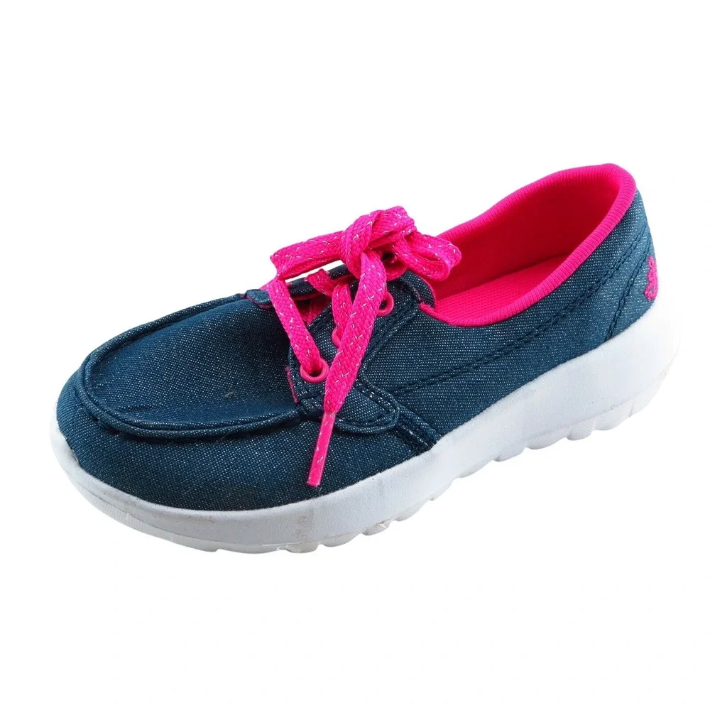 Skechers Toddler Girls'‎ Goga Mat Shoes Size 11 Blue Fabric Lace Up Lightweight